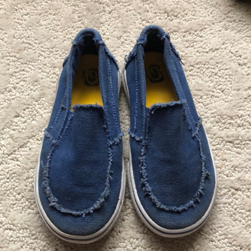 Blue Denim Canvas Slip-On Shoes -size 10